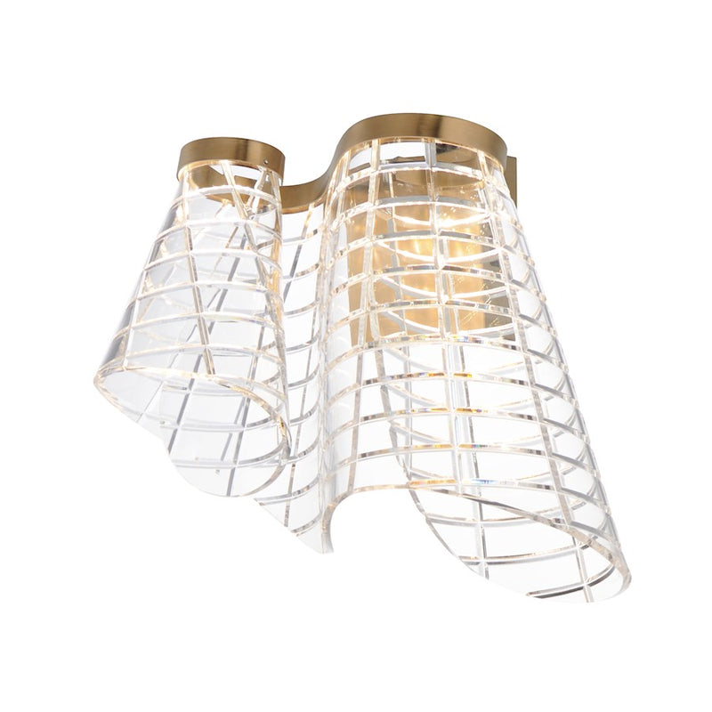 ET2 Lighting Tartan 1Lt LED Wall Sconce, Champagne/Heavy Faceted