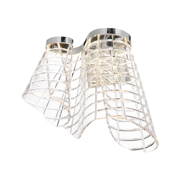 ET2 Lighting Tartan 1 Light LED Wall Sconce, Chrome/Heavy Faceted - E24811-82PC