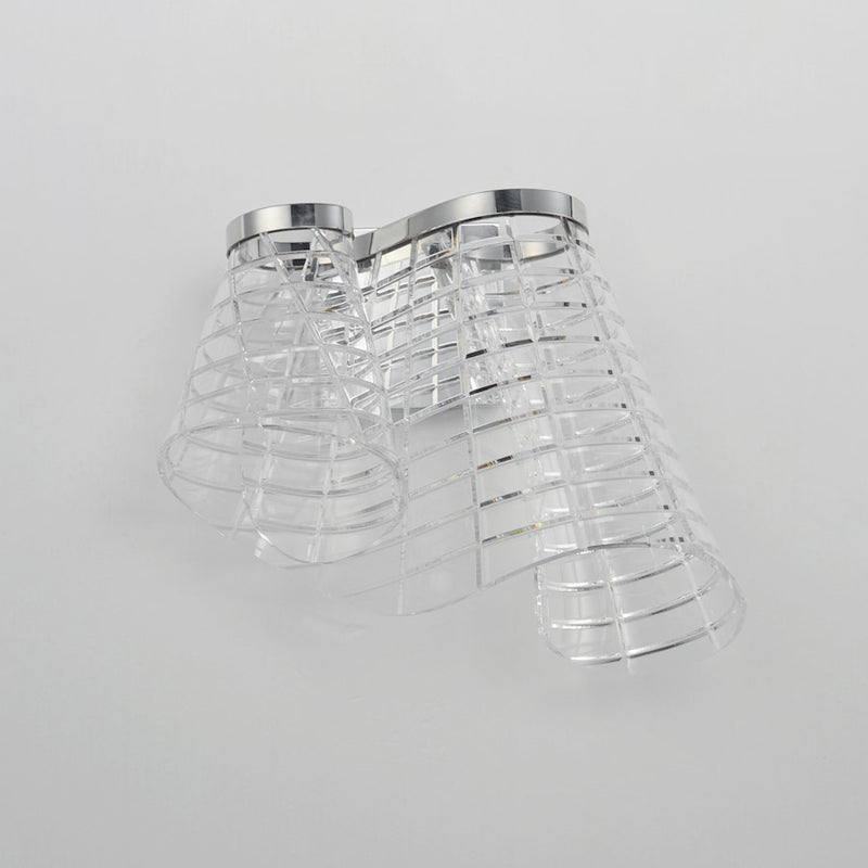 ET2 Lighting Tartan 1 Light LED Wall Sconce, Chrome/Heavy Faceted