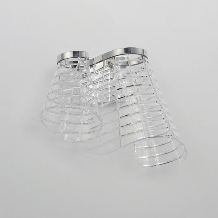ET2 Lighting Tartan 1 Light LED Wall Sconce, Chrome/Heavy Faceted