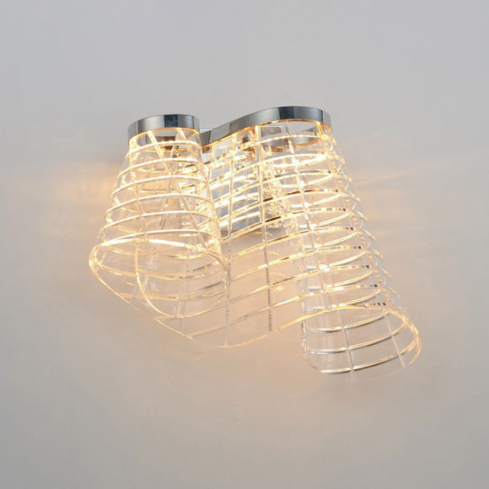 ET2 Lighting Tartan 1 Light LED Wall Sconce, Chrome/Heavy Faceted