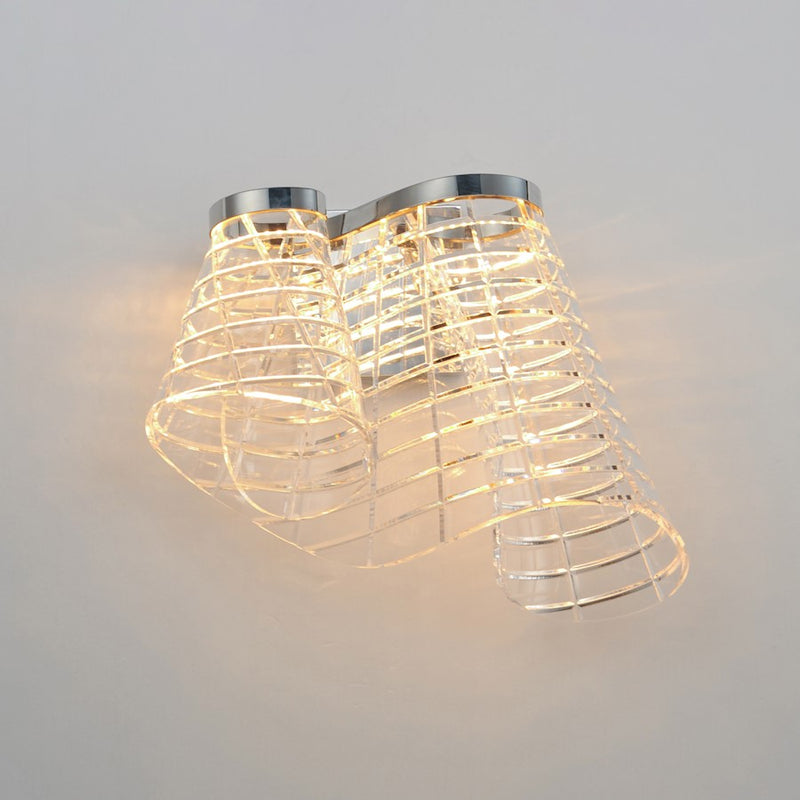ET2 Lighting Tartan 1 Light LED Wall Sconce, Chrome/Heavy Faceted