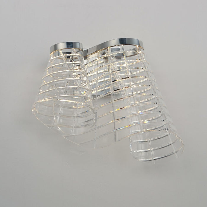 ET2 Lighting Tartan 1 Light LED Wall Sconce, Chrome/Heavy Faceted