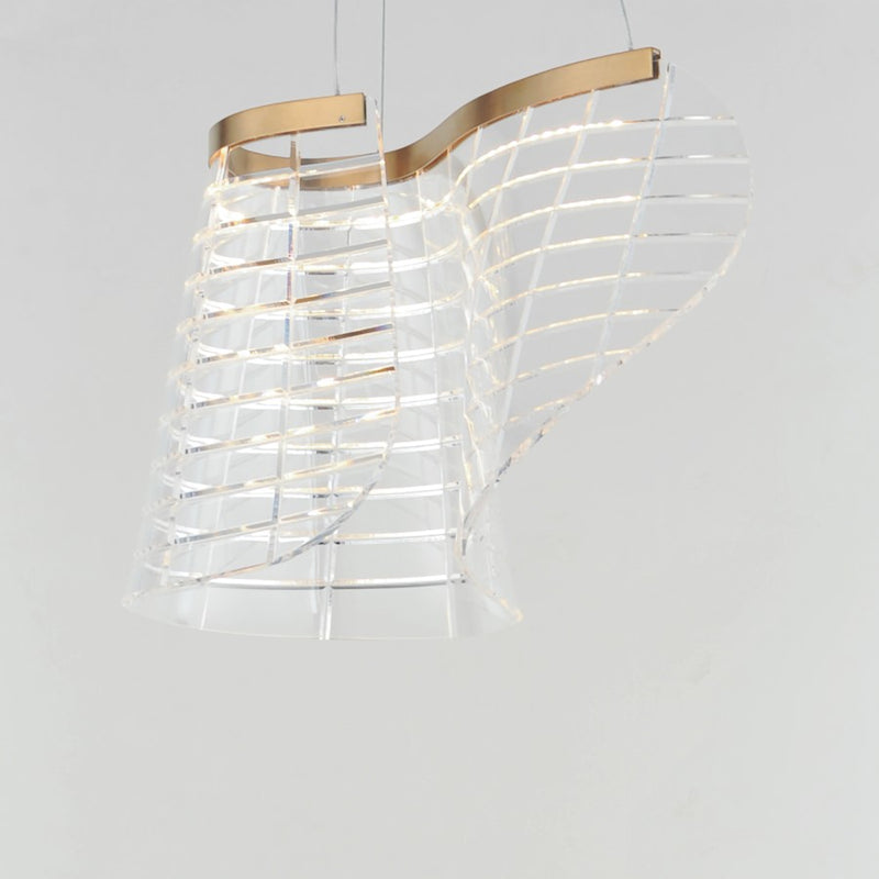 ET2 Lighting Tartan 1 Light LED Pendant, Champagne/Heavy Faceted