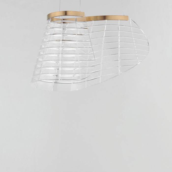 ET2 Lighting Tartan 1 Light LED Pendant, Champagne/Heavy Faceted