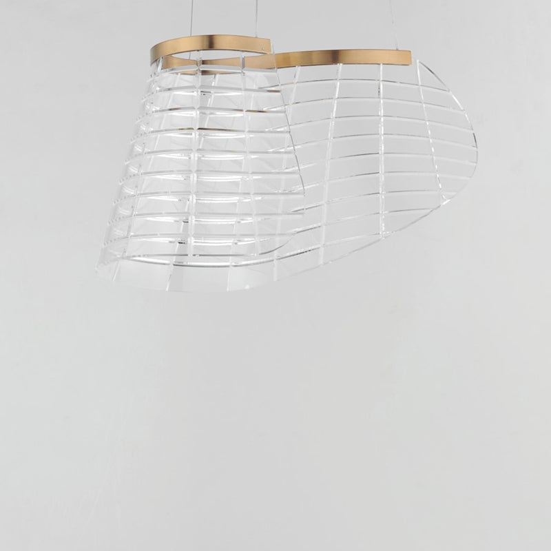 ET2 Lighting Tartan 1 Light LED Pendant, Champagne/Heavy Faceted
