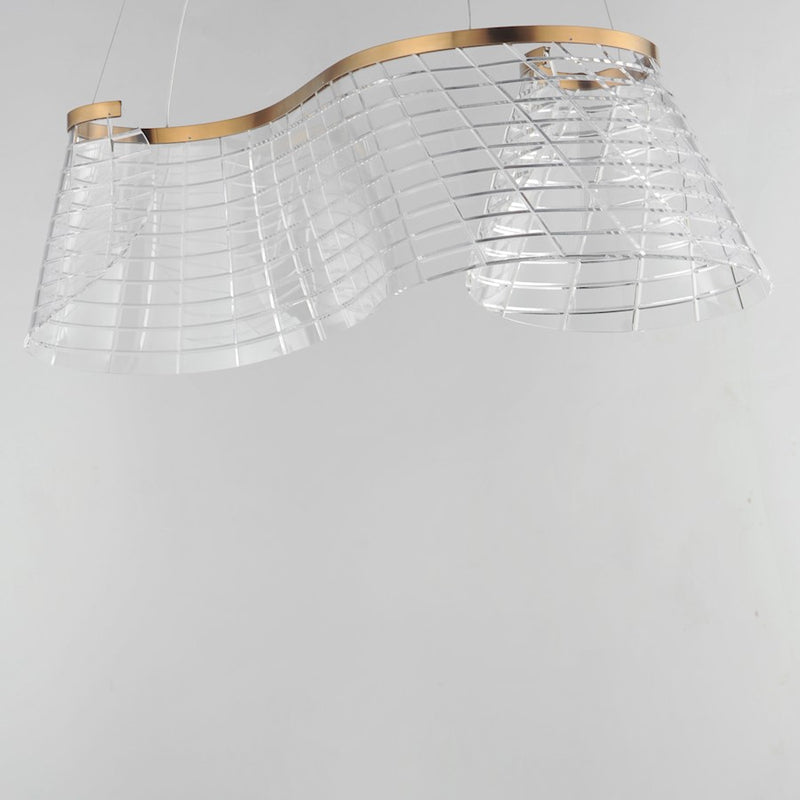 ET2 Tartan 1Lt Linear LED Pendant, Champagne/Heavy Faceted