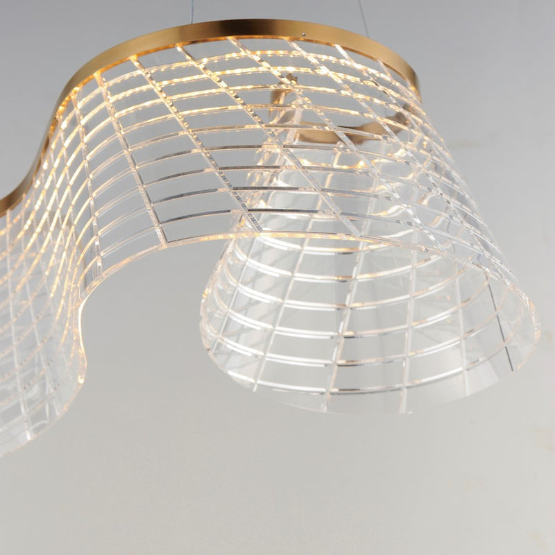 ET2 Tartan 1Lt Linear LED Pendant, Champagne/Heavy Faceted