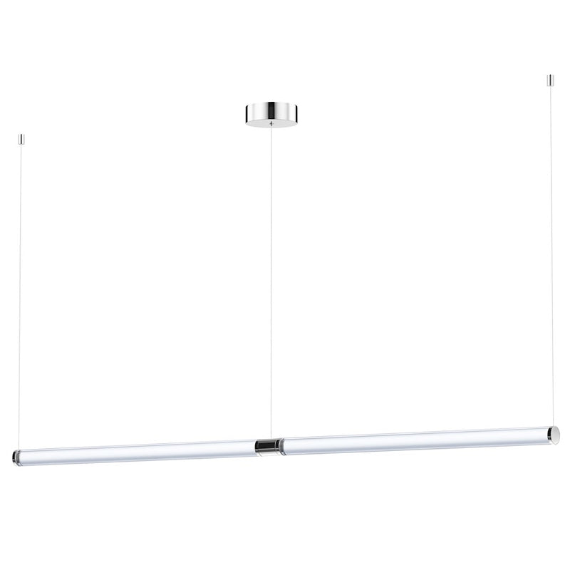 ET2 Lighting Vanish 2Lt 72" LED Pendant, Aluminum/Clear Acrylic