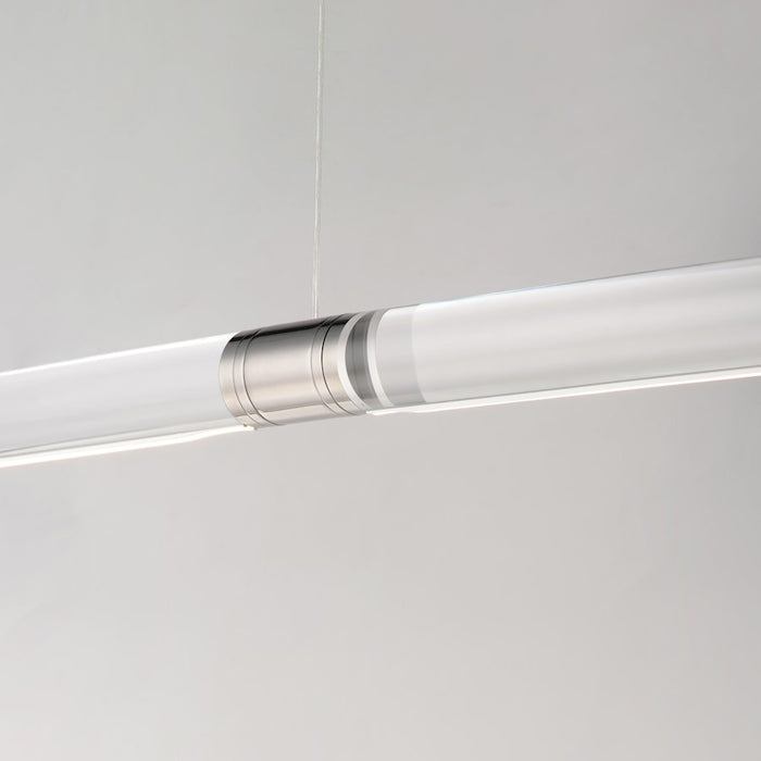 ET2 Lighting Vanish 2Lt 72" LED Pendant, Aluminum/Clear Acrylic