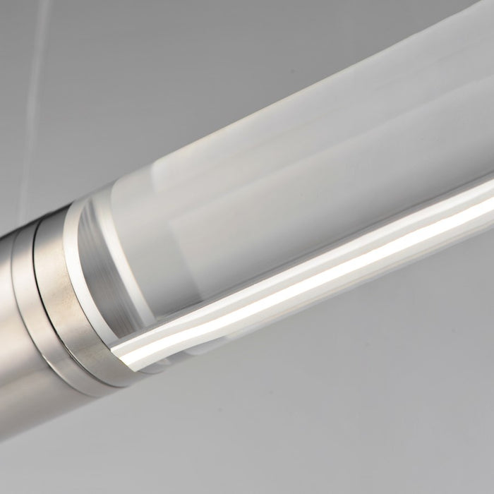 ET2 Lighting Vanish 2Lt 72" LED Pendant, Aluminum/Clear Acrylic