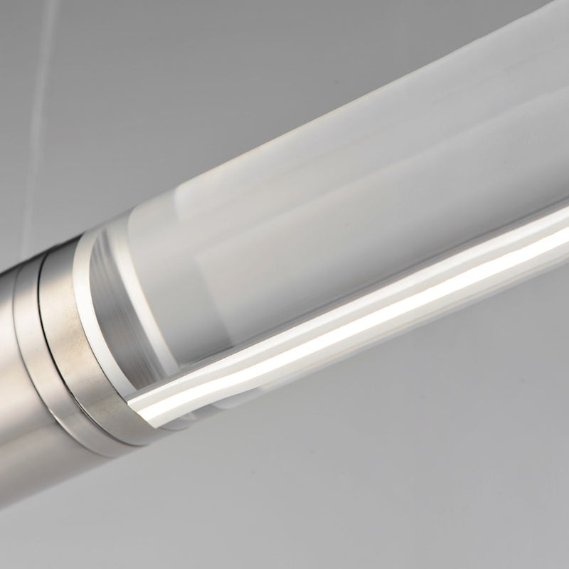 ET2 Lighting Vanish 2Lt 72" LED Pendant, Aluminum/Clear Acrylic