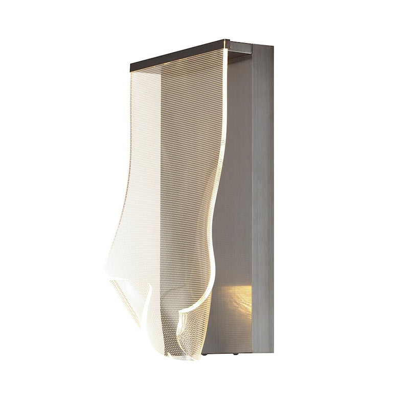ET2 Lighting Rinkle 1 Light Wall Sconce, Gunmetal/Acrylic