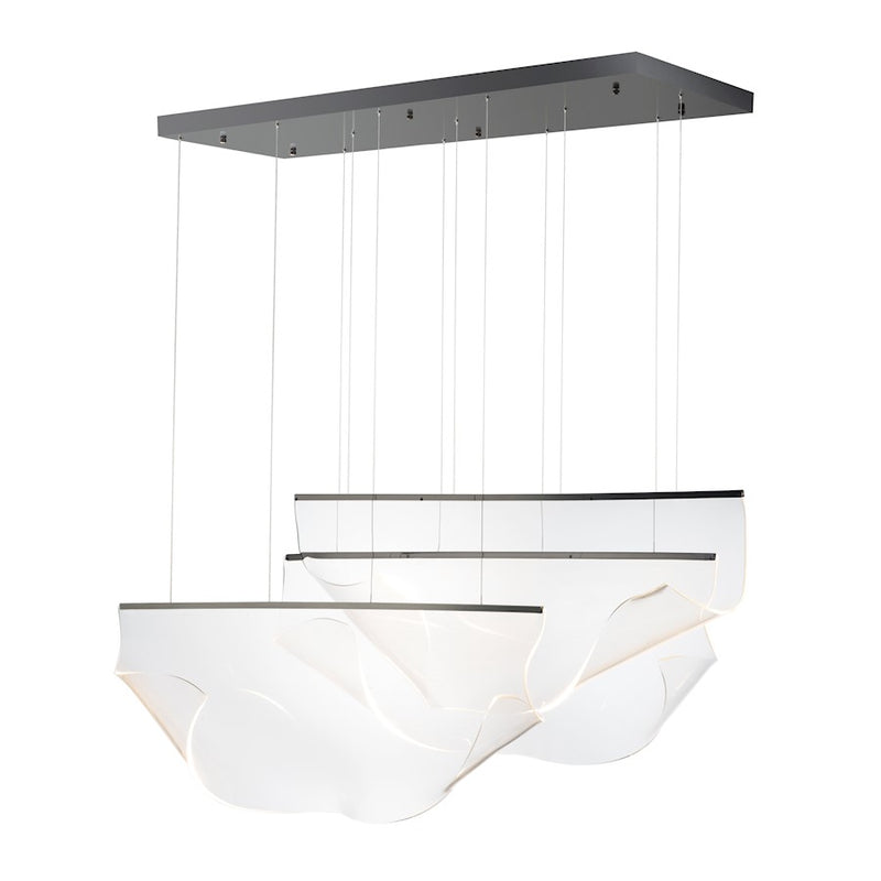ET2 Lighting Rinkle 3 Light Pendant, Gunmetal/Acrylic