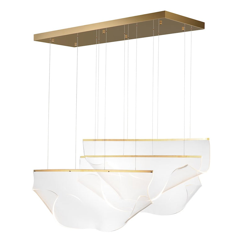ET2 Lighting Rinkle Pendant, Gold/Patterned Acrylic
