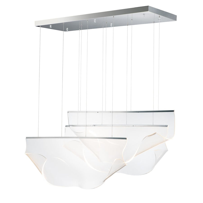 ET2 Lighting Rinkle LED 3-Light Pendant, Polished Chrome
