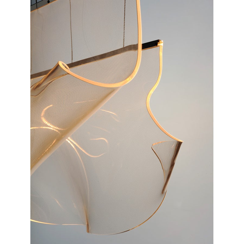ET2 Lighting Rinkle LED 3-Light Pendant, Polished Chrome
