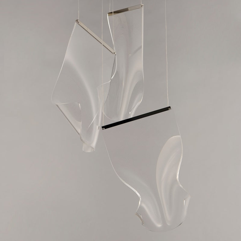 ET2 Lighting Rinkle 3-Light LED Pendant, Chrome/Patterned