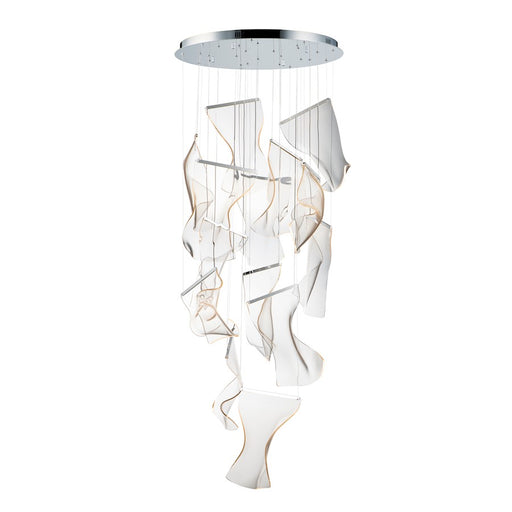 ET2 Lighting Rinkle LED 14-Light Pendant, Polished Chrome