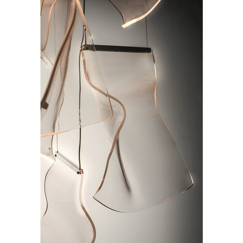 ET2 Lighting Rinkle LED 14-Light Pendant, Polished Chrome