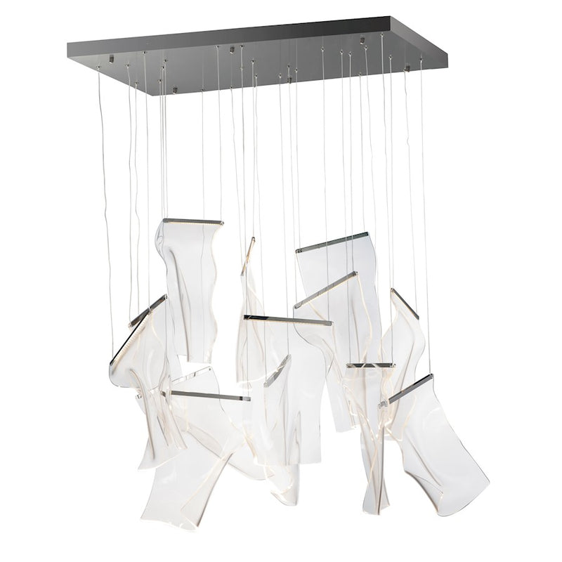 ET2 Lighting Rinkle 13 Light Pendant, Gunmetal/Acrylic
