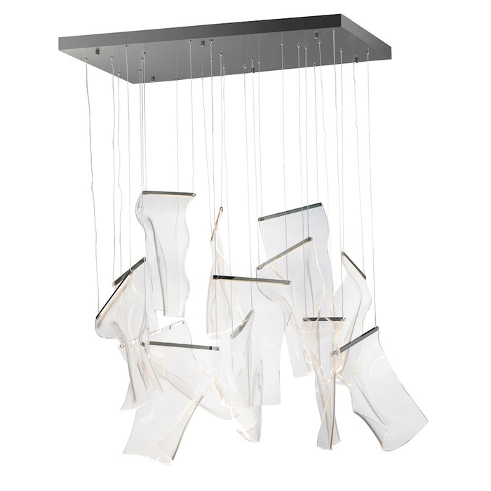 ET2 Lighting Rinkle 13 Light Pendant, Gunmetal/Acrylic