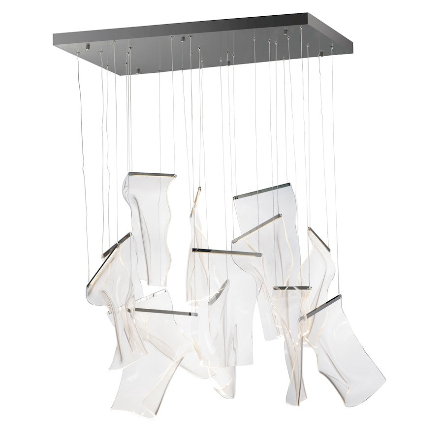 ET2 Lighting Rinkle 13 Light Pendant, Gunmetal/Acrylic