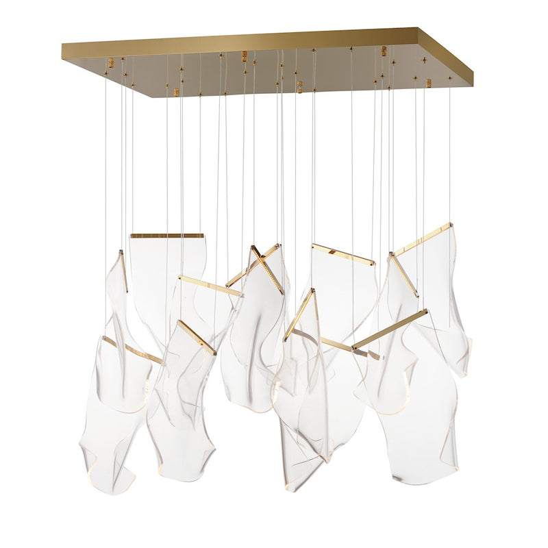 ET2 Lighting Rinkle Pendant, Gold/Patterned Acrylic