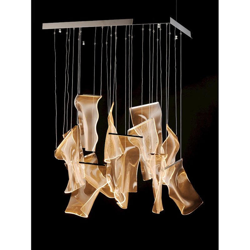 ET2 Lighting Rinkle LED 13-Light Pendant, Polished Chrome