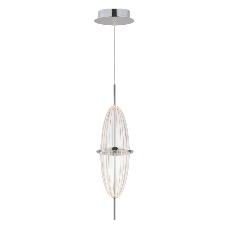 ET2 Lighting Quasar 1Lt LED Mini Pendant, Chrome/Acrylic