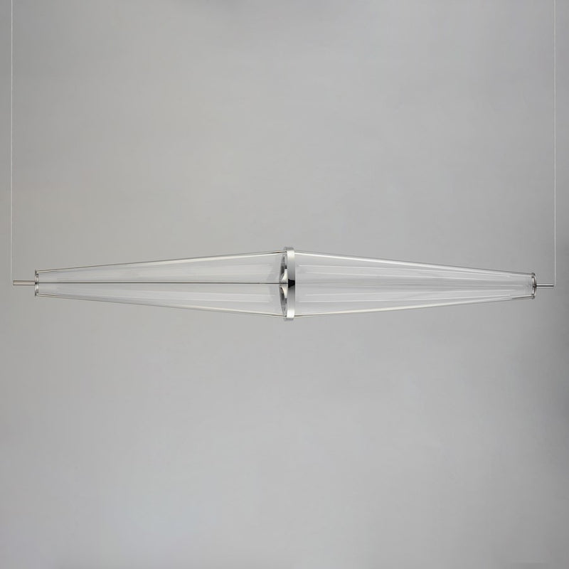 ET2 Lighting Quasar 3Lt 51" LED Pendant, Chrome/Patterned Acrylic