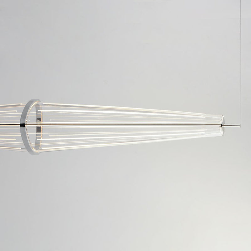 ET2 Lighting Quasar 3Lt 51" LED Pendant, Chrome/Patterned Acrylic