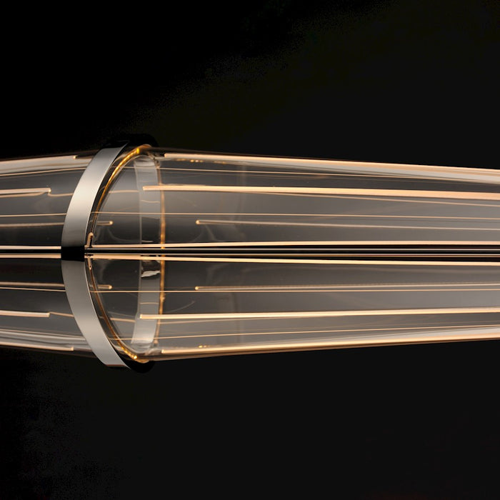 ET2 Lighting Quasar 3Lt 51" LED Pendant, Chrome/Patterned Acrylic
