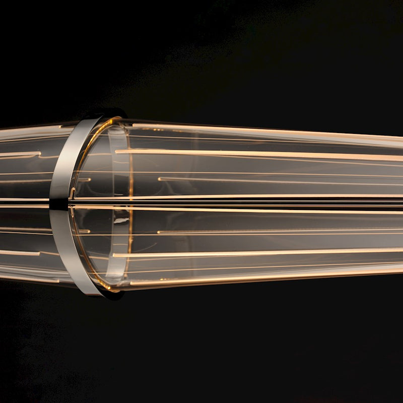 ET2 Lighting Quasar 3Lt 51" LED Pendant, Chrome/Patterned Acrylic