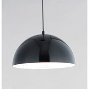 ET2 Lighting Hemisphere LED 1-Light 9" Pendant in Gloss Black/Aluminum