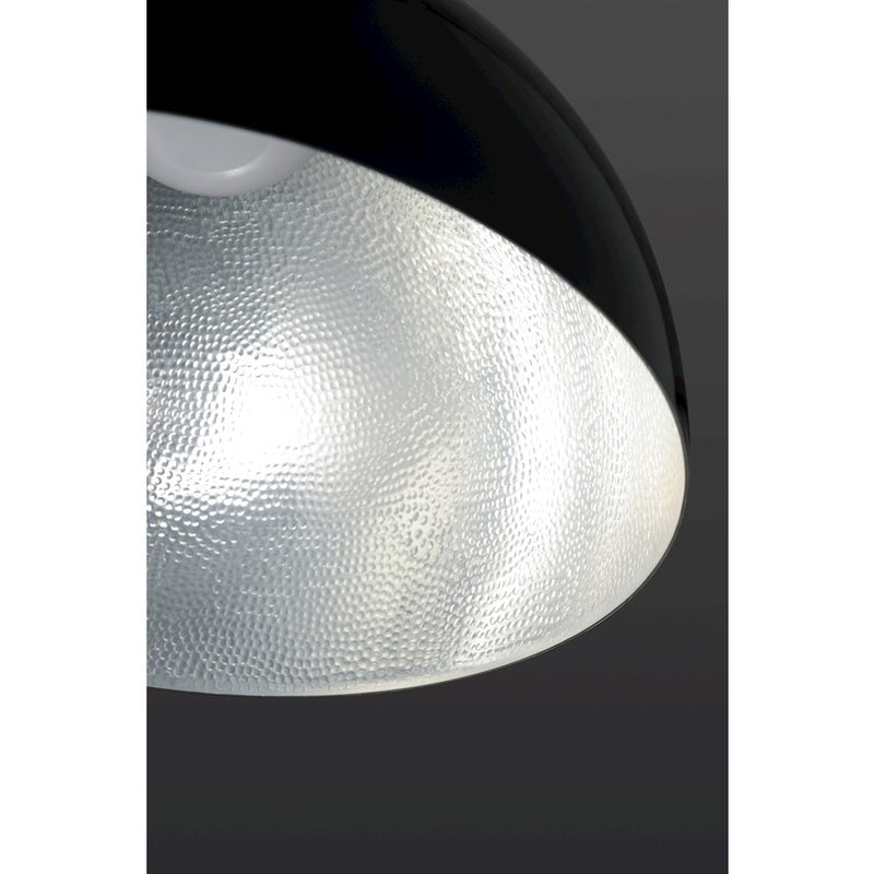 ET2 Lighting Hemisphere LED 1-Light 9" Pendant in Gloss Black/Aluminum