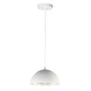 ET2 Lighting Hemisphere LED 1-Light 14" Pendant in Gloss White/Aluminum