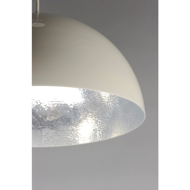 ET2 Lighting Hemisphere LED 1-Light 14" Pendant in Gloss White/Aluminum