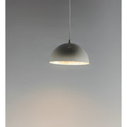 ET2 Lighting Hemisphere LED 1-Light 14" Pendant in Gloss White/Aluminum