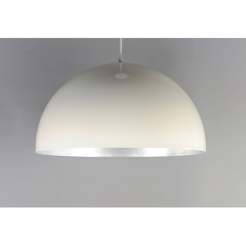 ET2 Lighting Hemisphere LED 1-Light 31" Pendant in Gloss White/Aluminum