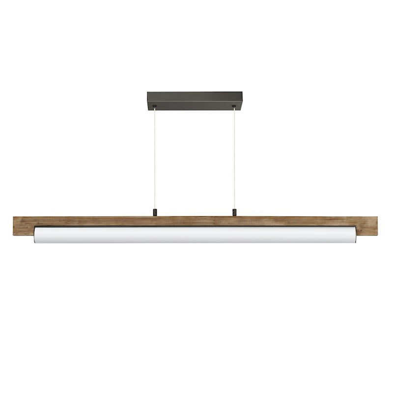 ET2 Lighting Joist 1Lt 45" LED Horizontal Pendant, Wood/Charcoal