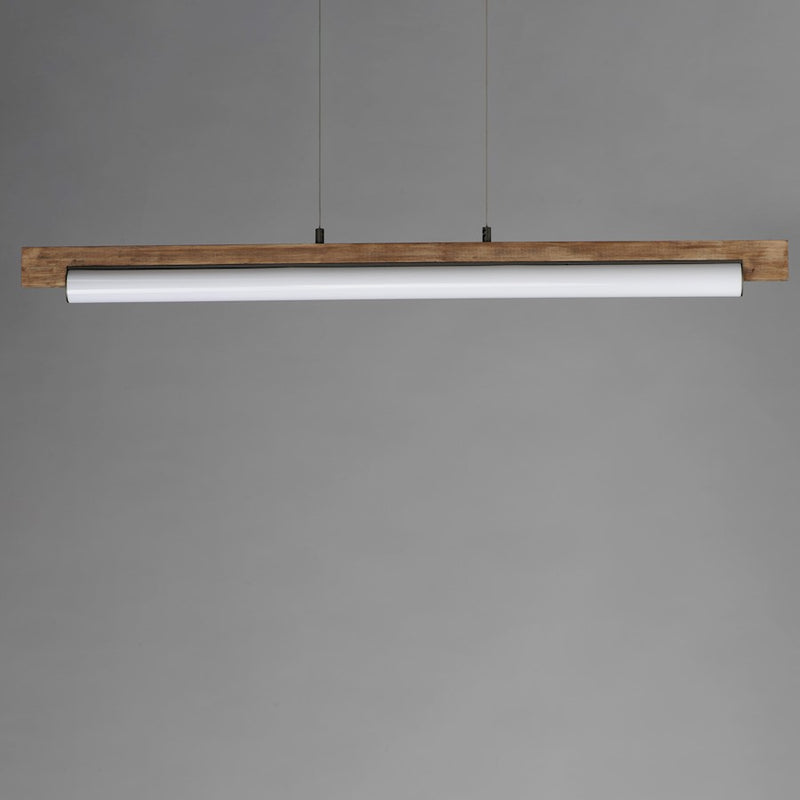 ET2 Lighting Joist 1Lt 45" LED Horizontal Pendant, Wood/Charcoal