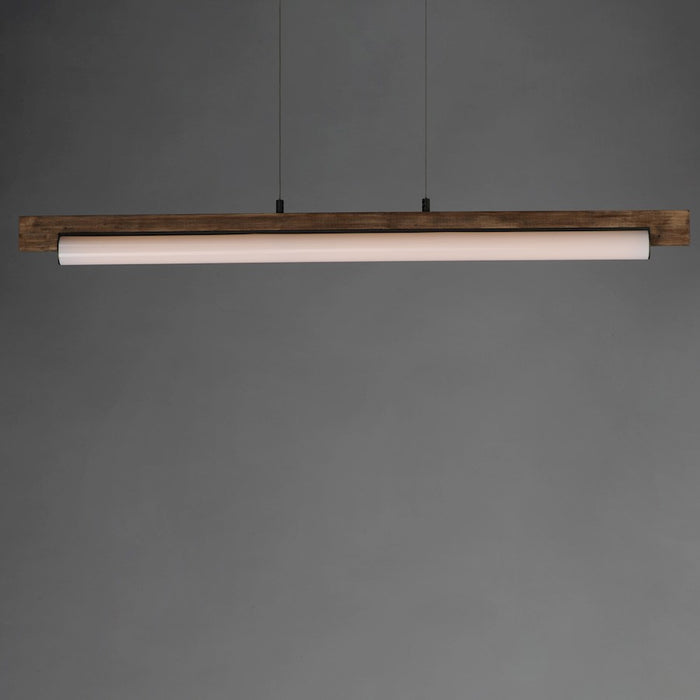 ET2 Lighting Joist 1Lt 45" LED Horizontal Pendant, Wood/Charcoal