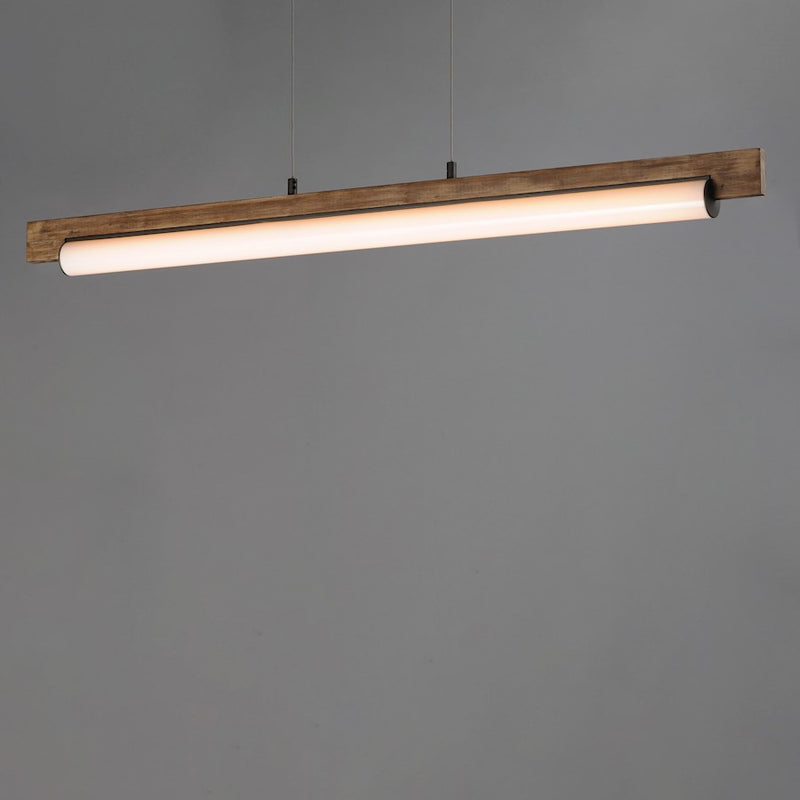 ET2 Lighting Joist 1Lt 45" LED Horizontal Pendant, Wood/Charcoal