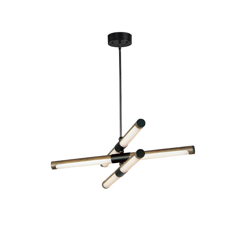 ET2 Lighting Rollo 6-Light LED Pendant, Antique Pecan/Black