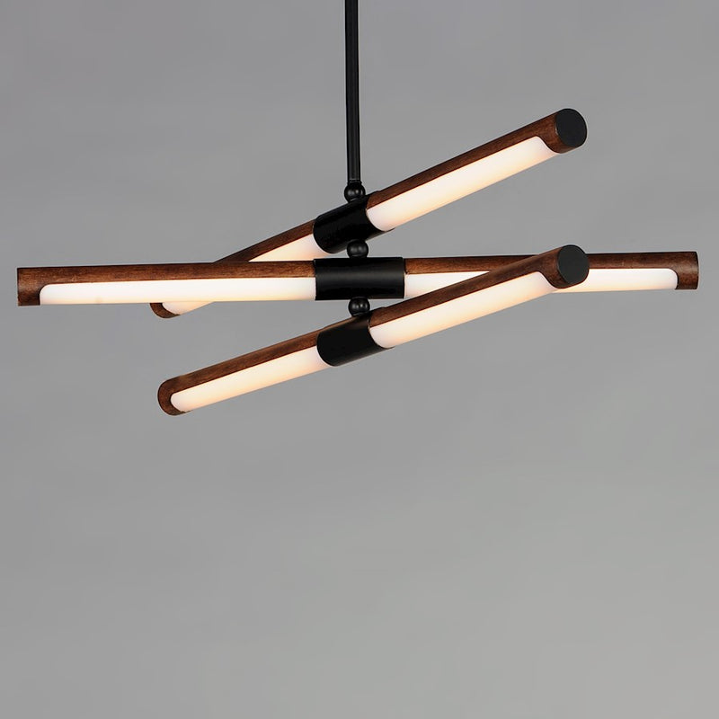 ET2 Lighting Rollo 6-Light LED Pendant, Antique Pecan/Black