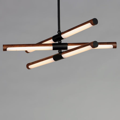 ET2 Lighting Rollo 6-Light LED Pendant, Antique Pecan/Black