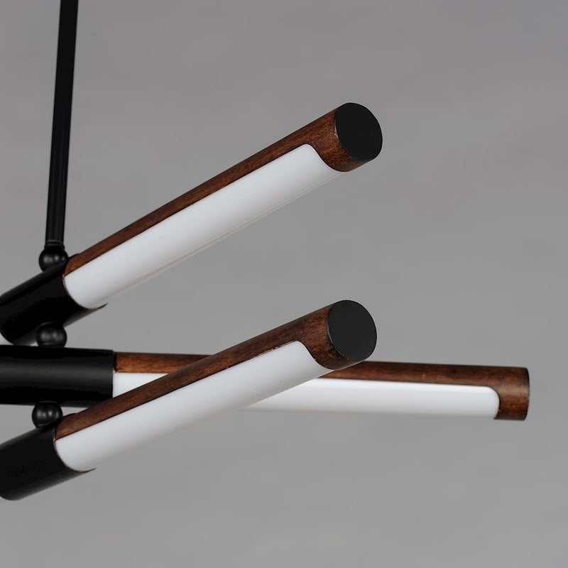 ET2 Lighting Rollo 6-Light LED Pendant, Antique Pecan/Black