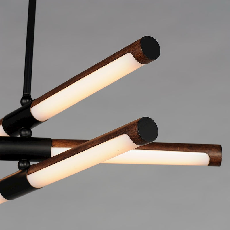 ET2 Lighting Rollo 6-Light LED Pendant, Antique Pecan/Black