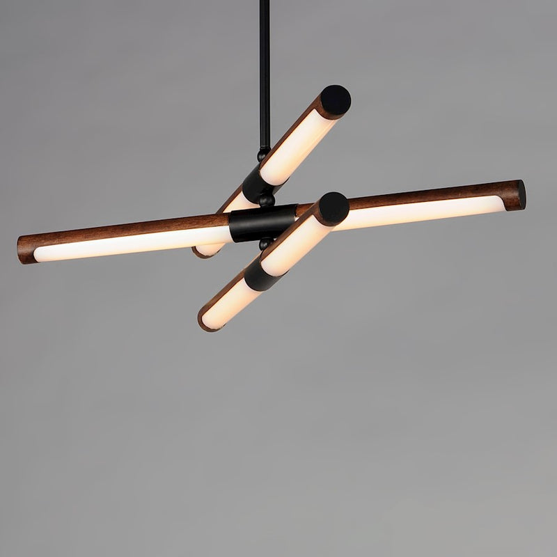 ET2 Lighting Rollo 6-Light LED Pendant, Antique Pecan/Black